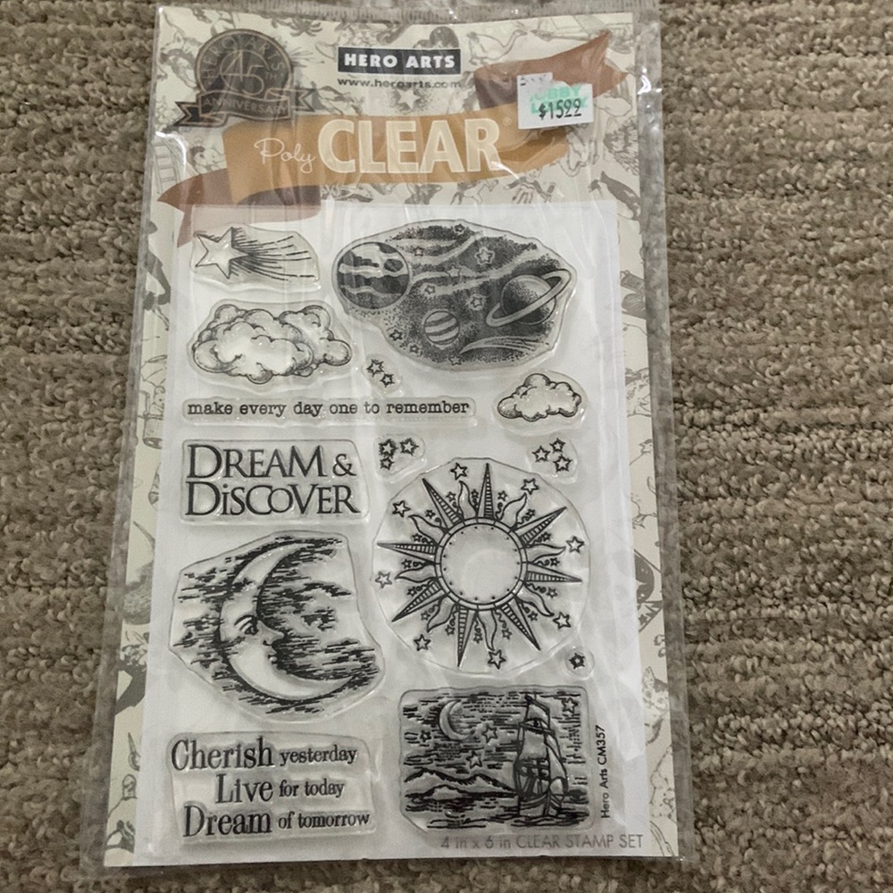 Hero Arts poly clear 45th anniversary scrapbook stamp set